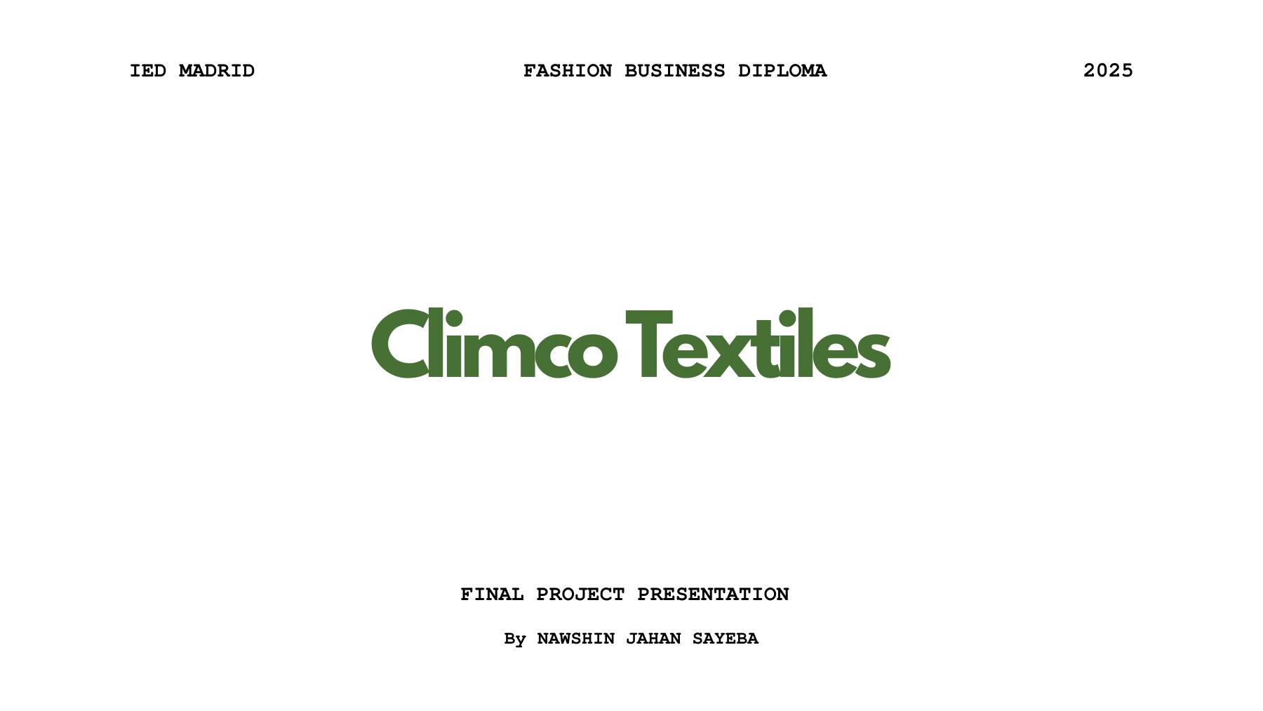 ClimcoTextiles — slide 1
